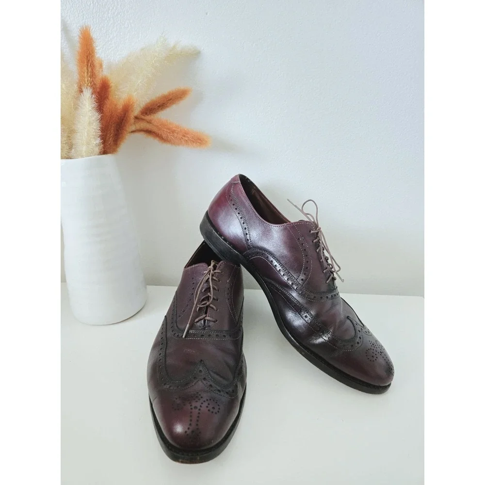 Allen Edmonds Shoes Men's 11.5 D Chester Burgundy Leather Wingtip Oxfords
